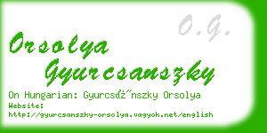 orsolya gyurcsanszky business card